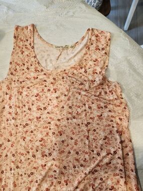 Liberty Love Peach-Pink Floral Scoop Neck Dress